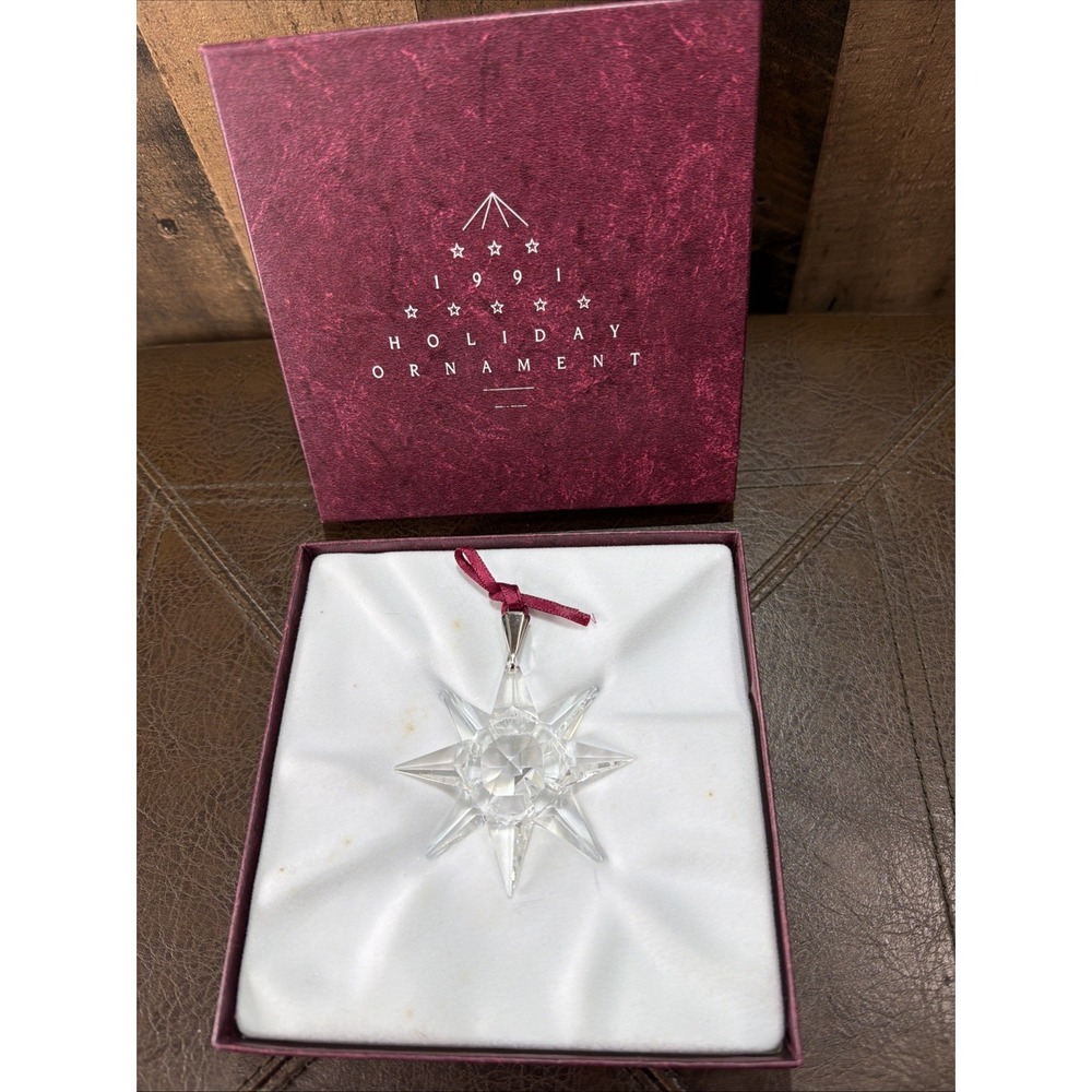 VTG 1991 Swarovski Crystal Holiday Ornament 1st Annual Star Giftware Suite MIB